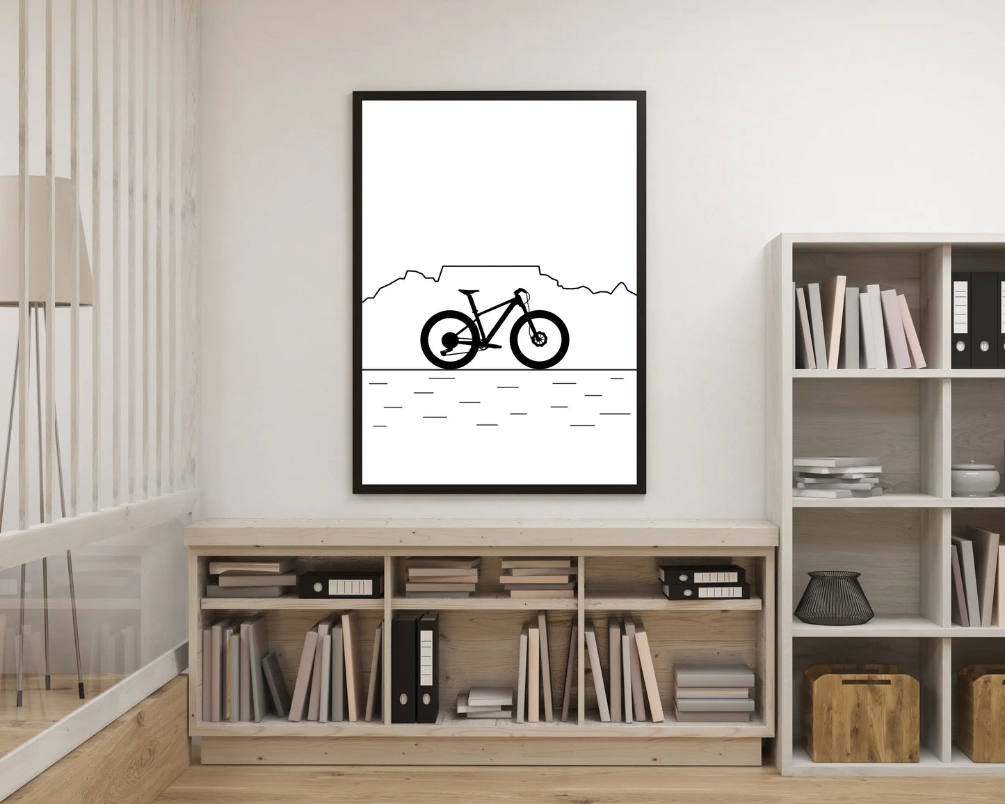 Table Mountain MTB Poster – Black & White Line Art Edition