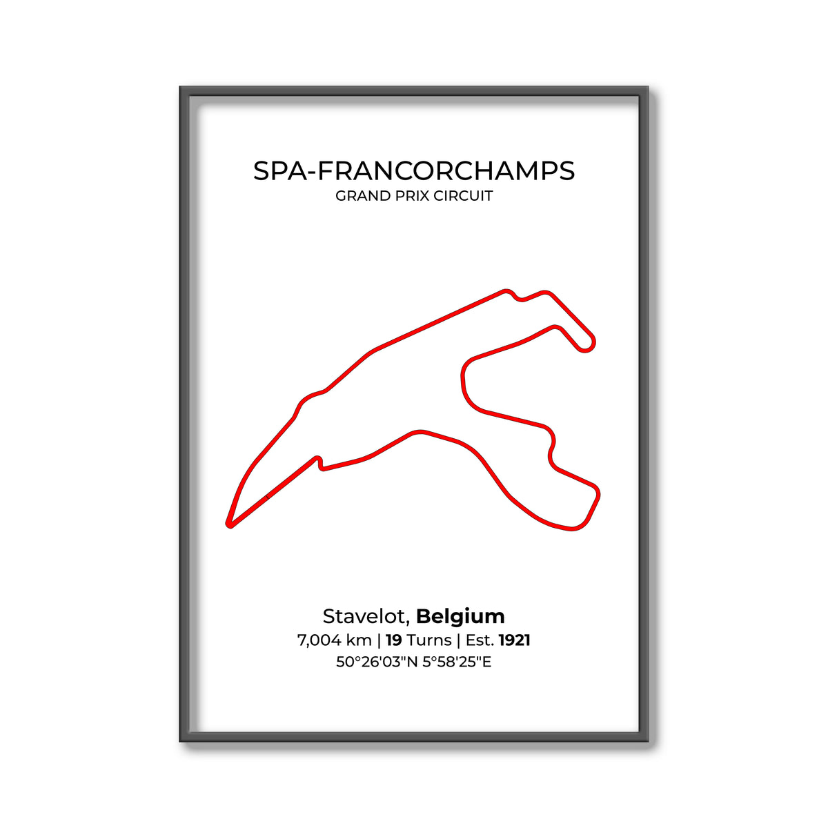 Circuit de Spa-Francorchamps – F1 Circuit Poster