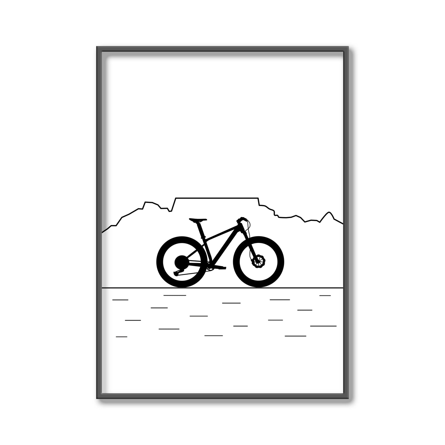Table Mountain MTB Poster – Black & White Line Art Edition