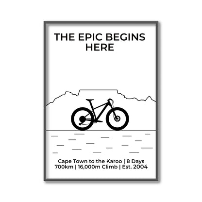 Table Mountain MTB Poster – Black & White Line Art Edition